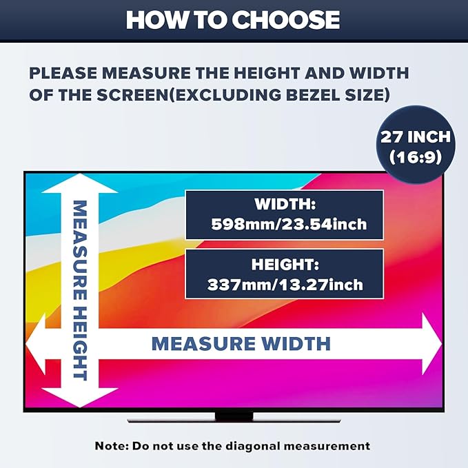 [2-Pack HD Computer Privacy Screen 27 inch, Upgraded Monitor Privacy Screen for 16:9 Widescreen Removable Anti Glare Computer Screen Cover and Blue Light UV-Blocking Screen Privacy Filter