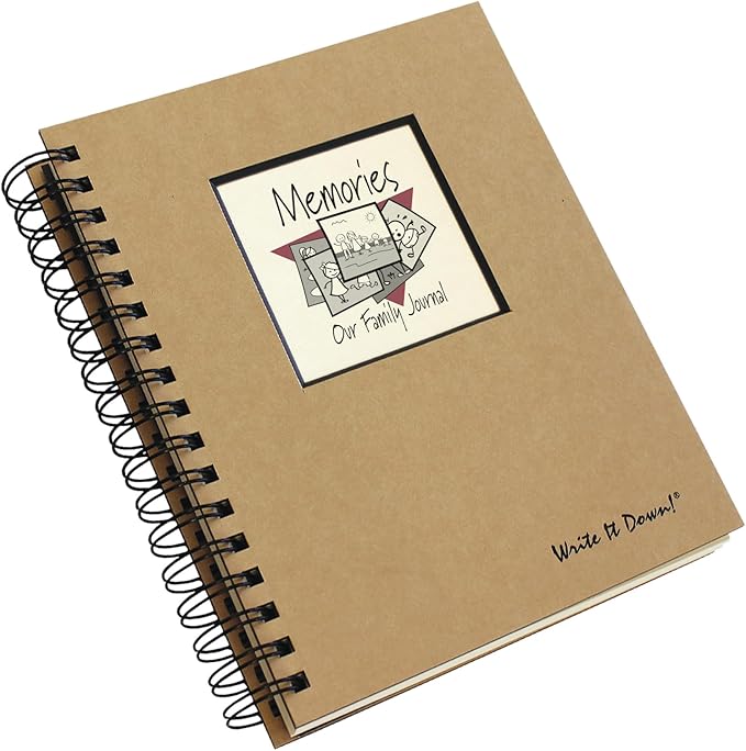 Write it Down series by Journals Unlimited, Guided Journal, Memories, Our Family Journal, Full-size 7.5"x 9", Kraft Hard Cover, Made in USA
