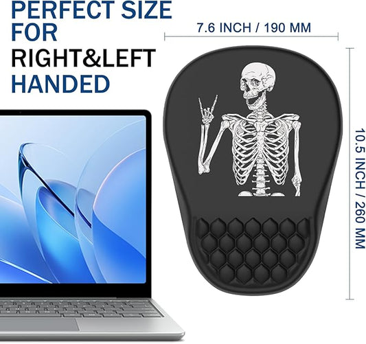 Ergonomic Mouse Pad Wrist Support, with Memory Foam & Non-Slip PU Base, Comfortable Massage Design Mouse Pad Relieve Wrist Fatigue&Pain, Suitable for Computer, Office and Home(07Human Skeleton)