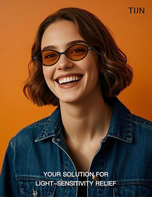 TIJN Olisa Blue Light Blocking Glasses for Women Men,Oval Glasses Frame Bluelight Glasses for Gaming/Computer/Screen