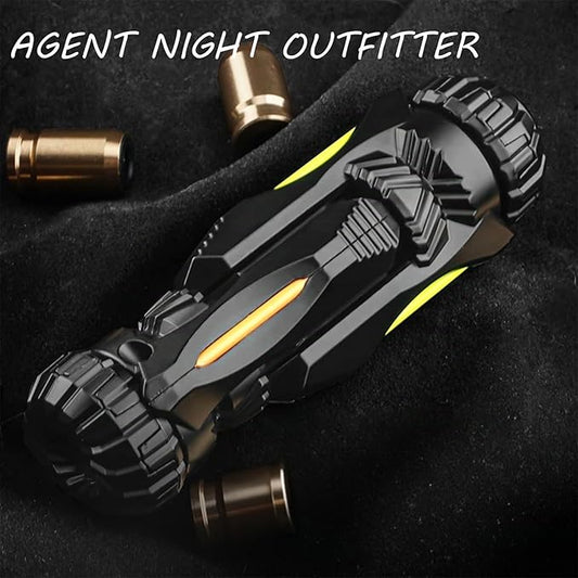 SKEDC Fidget Toys Adults, Alloy Fidget Slider Fidget Clicker Fidget Spinner, EDC Laucher Toy ADHD Tools Executive Desk Toy for Keep Focus & Relief Stress, Cool Gadgets for Men (Night Light Black)