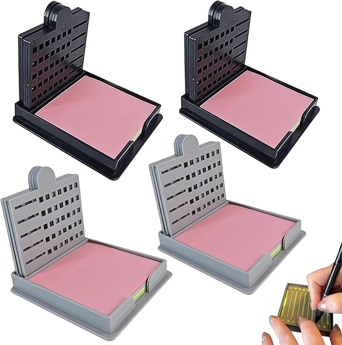 Smarter Sticky Note Kit, Sticky Note Holder Stencil with 5 Versatile Templates, 5 in 1 Memo Pad Organizer, Organize Notes, Boost Productivity, Master Daily Planning (Black*2+Gray*2)