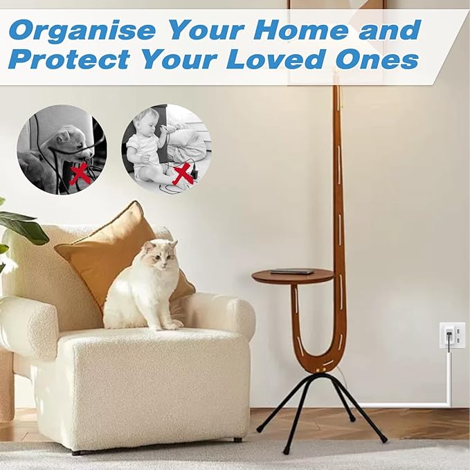 118" Silicone Cord Hider for 1 Cord,Flexible Side-Opening Self-Adhesive Cord Covers for Wires on Wall Mount TV,Easier Setup for Home Office Cable Management Wire Hider,0.54" W x 0.39" H,White