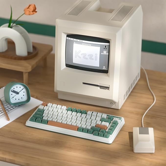 K75 PRO RGB 75% Wireless Gasket Mechanical Keyboard, Triple Mode BT 5.0/2.4G/USB-C 82 Keys Hot Swappable Gaming Keyboard w/Knob & Power Display, Custom Tactile Switches, Green