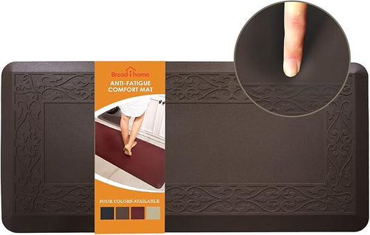 20 x 42 Inch Extra Support Anti Fatigue Comfort Kitchen Mat, Waterproof Long Kitchen Runner, Non-Slip Standing Desk Mat, Commercial Pads for Offices, Home, Garages (Versailles Brown, 20'' x 42'')