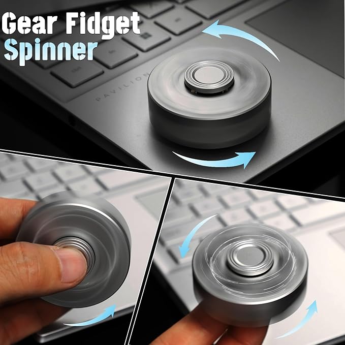 Cool Alloy Fidget Spinner Toys Metal for Kids Adults, Fidget Cube Block Chain Small Sensory Gadget Finger Hand Spinner Cool Gadget Stuff Gift for Men, Desk Spining Top Toy Best Gift Party Favor Prize