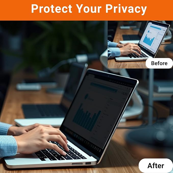 Strong Magnetic Privacy Screen Compatible with MacBook Pro 13 inch 2016-2022 M1,M2 Macbook Air 13 inch 2018-2021 M1 A1706 A1708 Upgraded Removable Screen Protector for Mac 13 Privacy Filter Anti Glare