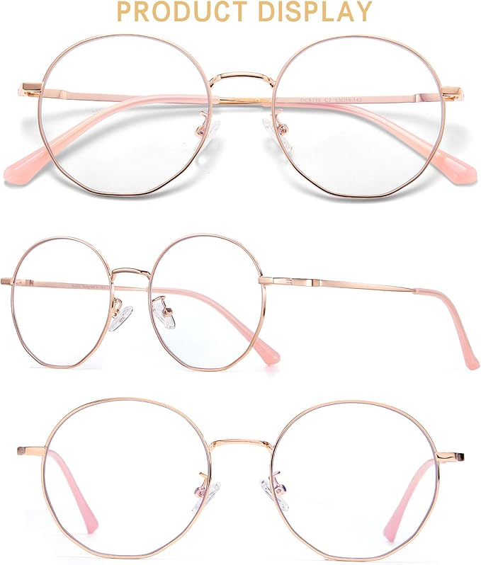 DUCO Small Round Blue Light Glasses For Women Men Blue Ray Blocking Glasses 8215