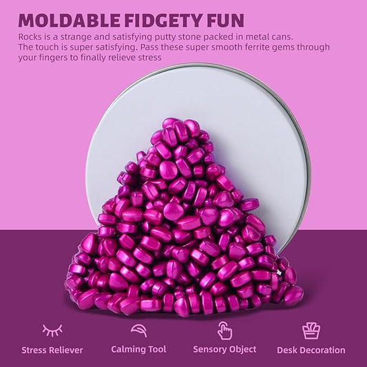 Fidget Toys Adults,Rose Red 300+ Smooth Ferrite Rocks,Executive Desk Toy|Stress Relief Sensory Toy|Fidgets Toys|Adults Gifts, Holiday Stocking Stuffer