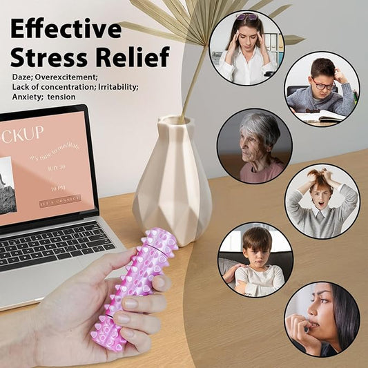 Little Pain Stim Ouchies Fidget Toys for Adults,3D Printed Spiky Pain Stim, Sensory Fidget for Stress & Anxiety Relief, ADHD, Autism,Office Desk Toys, Gifts for Men & Friends (Pink)