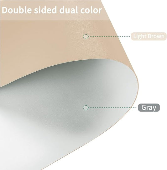 Leather Table Cover,1.8mm Thick,48x72 Inch Table Protector,Table Protector for Dining Room Table,Dining Table Cover,Table Cover Protector,Table Protector Pad(Light Brown+Gray,48x72)