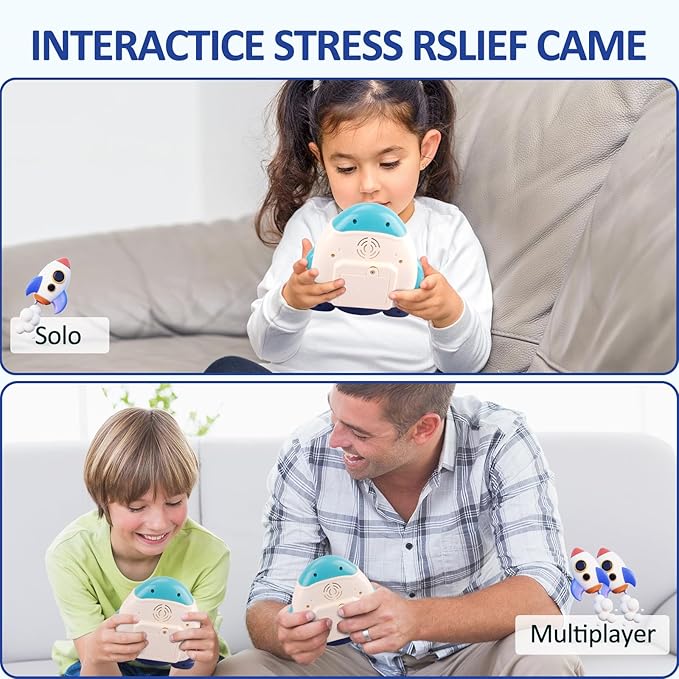 Fast Push Fidget Toys for Kids, Handheld Puzzle Sensory Toys, Quick Push Light Up Pop Game Gifts for 3-12 Year Old Boys Girls, Easter Basket Stuffers (Rocket)