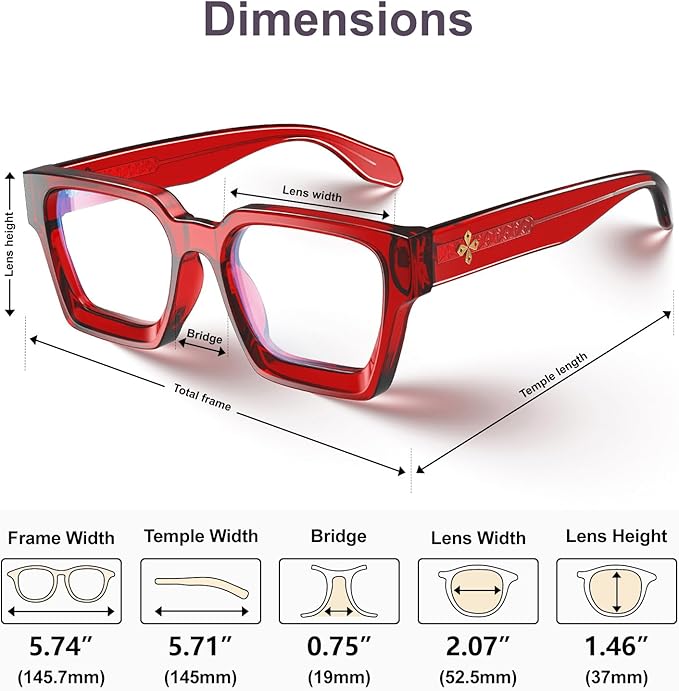 VISOONE 2 Pack Blue Light Blocking Glasses Rectangle Frame and Chic Preppy Look for Women Men RIVER