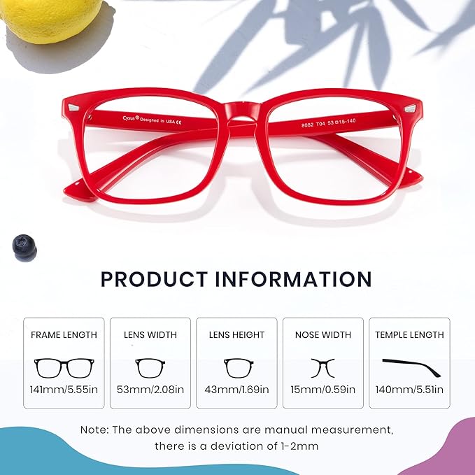 Cyxus Blue Light Glasses for Men Women Reduce Eye Strain UV Blocking for Computer Screen 8082