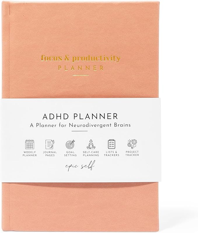 ADHD Planner for Adults: Focus Planner For Productivity - A planner for Neurodivergent Brains - Organization, Goal-Setting, and Time Management - Gift for Men and Women with ADHD