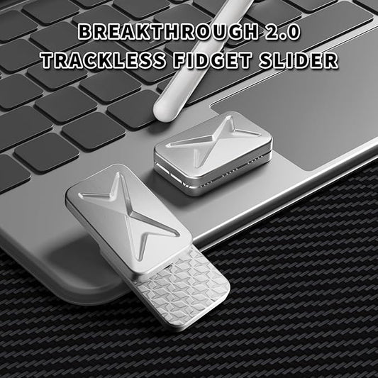 Magnetic Fidget Slider, EDC Fidget Toys for Adults, Home Office Executive Desk Toy Stress Relief Toy, Ideal Gifts for ADHD, ADD & Autism (Silver 2.0)
