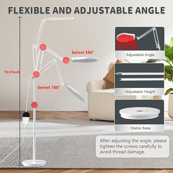 Red Light Lamp for Body, 660&850&940 Infrared Light with Timer, 150LEDS Infrared Red Light Lamp for Home/Office Use