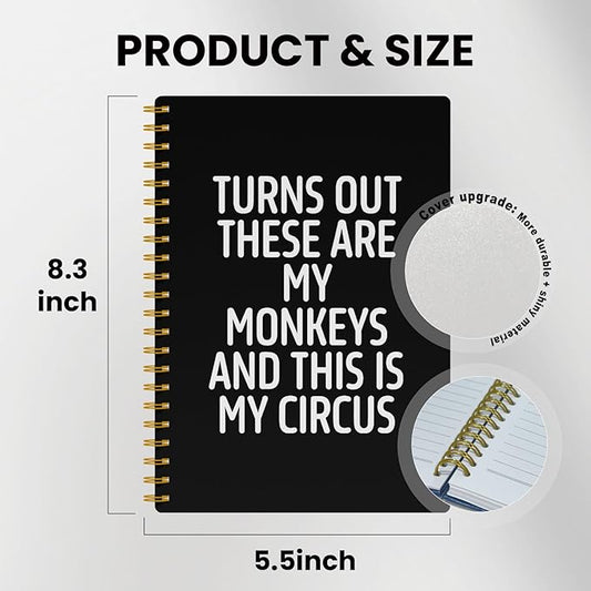 Funny Notebooks for Work,Black Aesthetic Journal, Funny Boss Day Gifts, Boss Gifts for Men Women, Funny Gifts for Boss, Boss Office Decor, Spiral Notebook 5.5x8.3 Inch