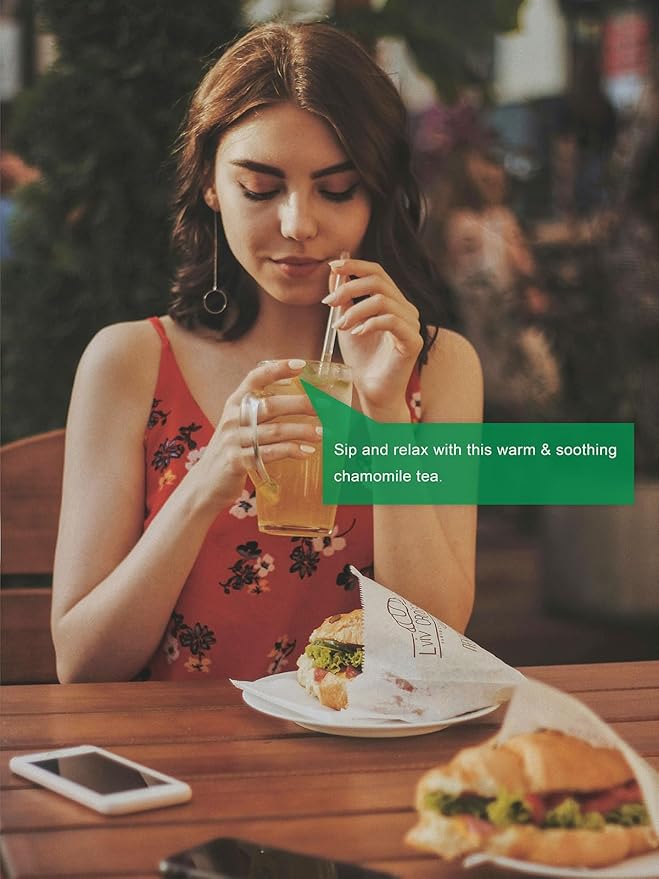 TeeLux Chamomile Tea Bags, 1g/bag, Natural Chamomile Flowers Tea, Mild & Smooth Taste, Caffeine Free, 100 Count