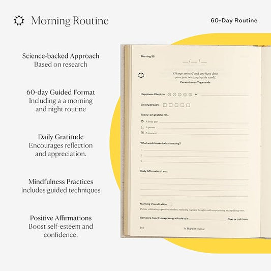 Intelligent Change Prince EA 3x Happier Journal - Guided Self Care 2025 Gratitude, For Men and Women with Daily Prompts, Inspirational Guides and Motivation for Enhanced Joy, Mindfulness & Well-Being