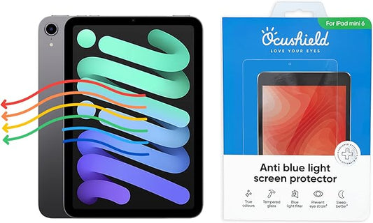 Ocushield Anti Blue Light Tempered Glass Screen Protector for Apple iPad Mini 6 (8.3") - Blue Light Filter for iPad - Anti Glare - Protect Your Eyes & Improve Sleep