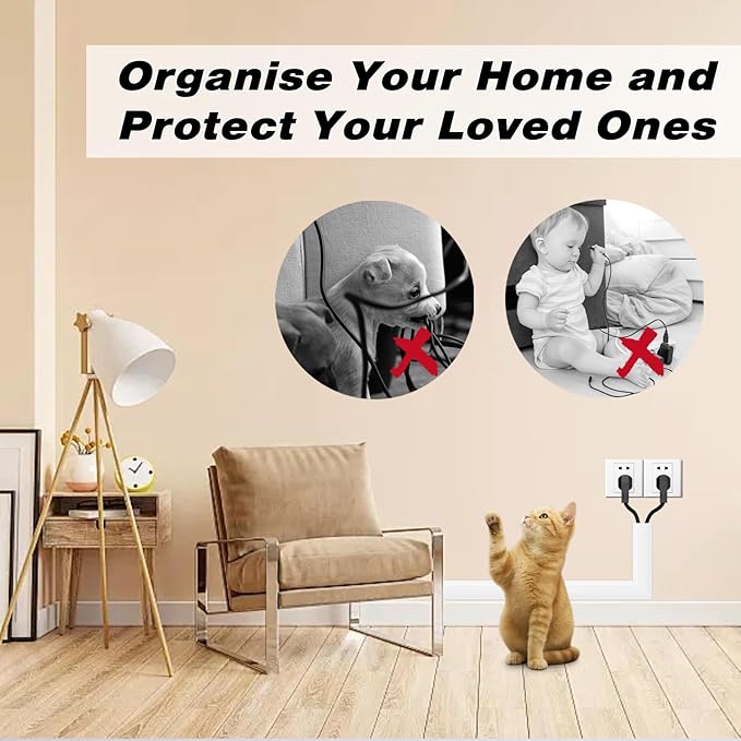 78" Silicone Cord Hider for 2-3 Cords,Flexible Side-Opening Self-Adhesive Cord Covers for Wires on Wall Mount TV,Easier Setup for Home Office Cable Management Wire Hider,1.1" W x 0.6" H,White