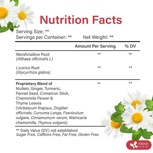 Premium Happy Throat Herbal Tea – 135 Bags Of Supper Tea Blend: Marshmallow Root, Slippery Elm & Ginger – Dry & Sore Throat Relief – Caffeine-Free, No Honey, No Citrus – No Sugar