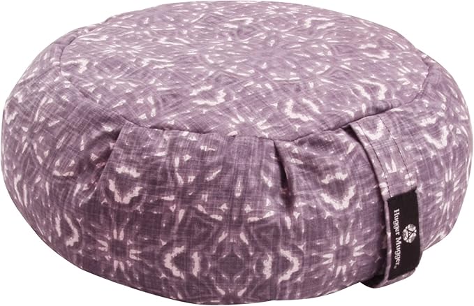 Hugger Mugger Zafu Meditation Cushion - Support in Cross-Legged Sitting, Buckwheat Filled, Durable Fabric, Convenient Handle, Handmade in USA