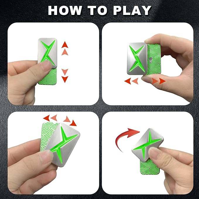 Breakthrough Fidget Slider, Trackless Fidget Slider for Fancy Play, EDC Fidget Toys Adults Sensory Toys Home Office Executive Desk Toys Gift for ADHD/ADD/Autism (Luminous Green)