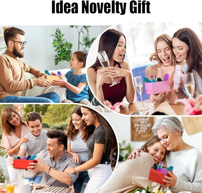 Little Pain Ouchies Fidget (4PCS), With Clicker Button & Spinner Pain Stim Fidget Sensory Toy for Adults & Teens. 3D Printed Spin Spiky Grippie Keychain for Stress Relief & Focus Novelty Gifts (Laser)