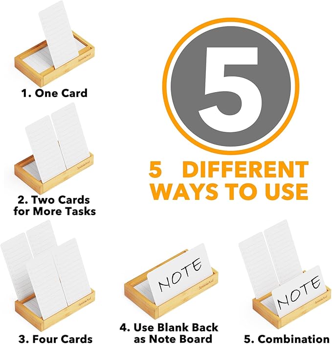 SpaceAid PlannerNeat To Do List Planner, Daily ToDo Checklist Notepad Organizer Productivity System Planners Notebook for Office Work Supplies (50 Cards, White)