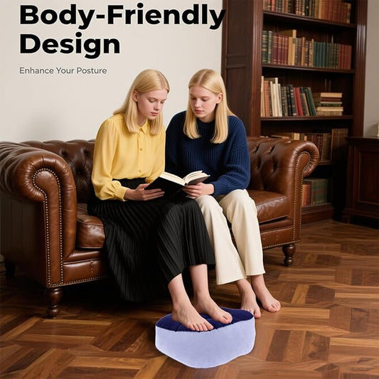 Inflatable Foot Rest Pillow - Portable, Non-Slip Base for Desk, Office Chair, Travel & Bed - Ergonomic Foot Support & Comfort (Spliced Color)