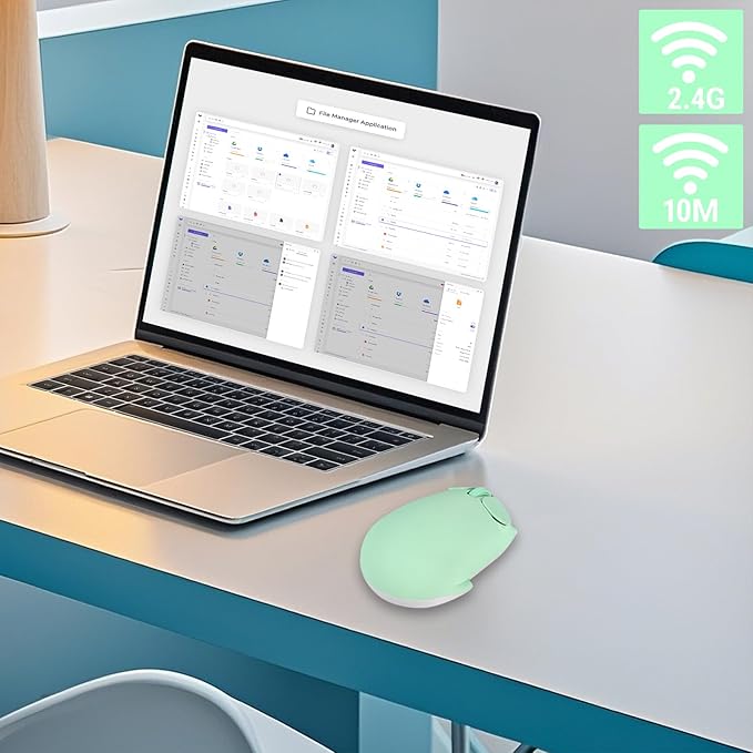 Cute Pig Design Wireless Mouse - Dual Mode Bluetooth & USB, Silent Operation, Ergonomic, Ideal for Laptops & PCs, for Animal Lovers and Family (Green)