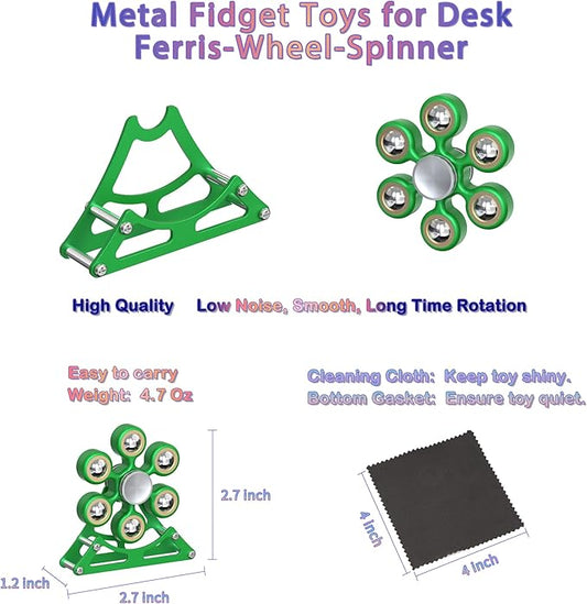 Desk Toys for Fidget Ferris-Wheel Spinner: 4mins Metal Cool-Gadgets Kinetic-Toy, Cool-Stuff for Kid Children Teen Adult EDC-Toy, ADHD Tools Stress Relief for Office Home School Men Woman Christmas