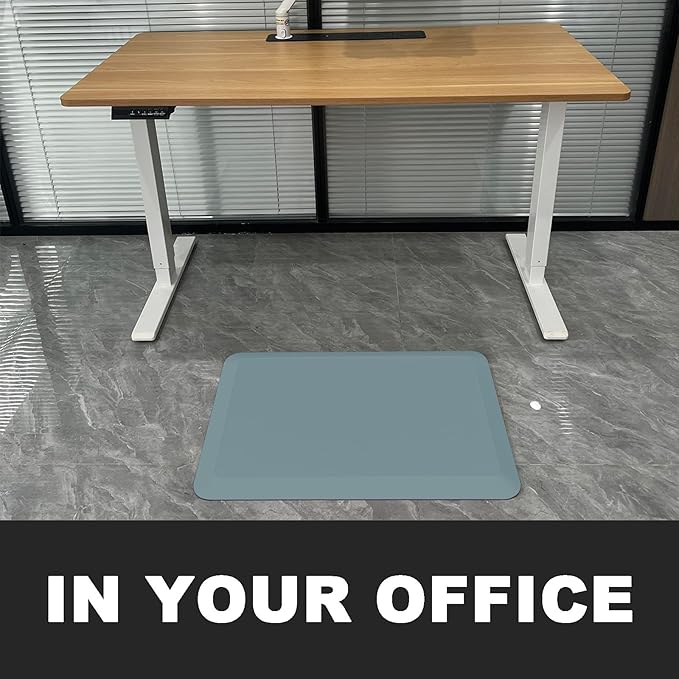 1" Extra Thick Anti Fatigue Floor Mat 70" L x 17" W,Kitchen Mat, Standing Desk Mat,140D Advanced PU Foam Ergonomic Comfort at Home, Office, Garage, Sink (Denim)