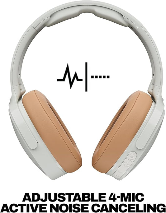 Skullcandy Hesh ANC Wireless Over-Ear Bluetooth Headphones with Extra USB-C Charging Cable, Active Noise Canceling, 22 Hrs Battery, Foldable Lightweight Design, Microphone iPhone Android - Mod White