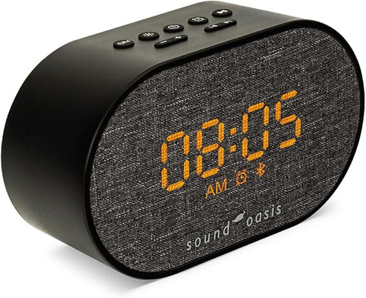 Sound Oasis® Bluetooth Tinnitus Sound Therapy System® Alarm Clock - Sleep Better, Manage and Mask Tinnitus, 30 Built-in Sounds for Tinnitus Relief, Sleep-Friendly Lighting, Travel Friendly (BST-150T)