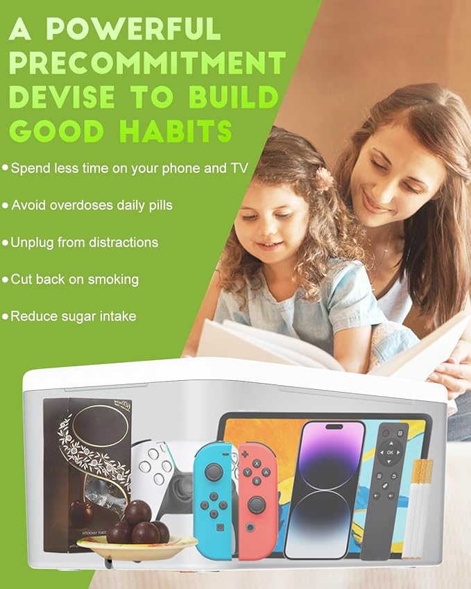 ySky Phone Lock Box with Timer,Safe Timed Lock Box Unplug from Phones,Video Games,Social Media,Snacks&Cravings,Self-Control Lock Storage Box for Medicine, Phone Locker Time Locking Box for Kids