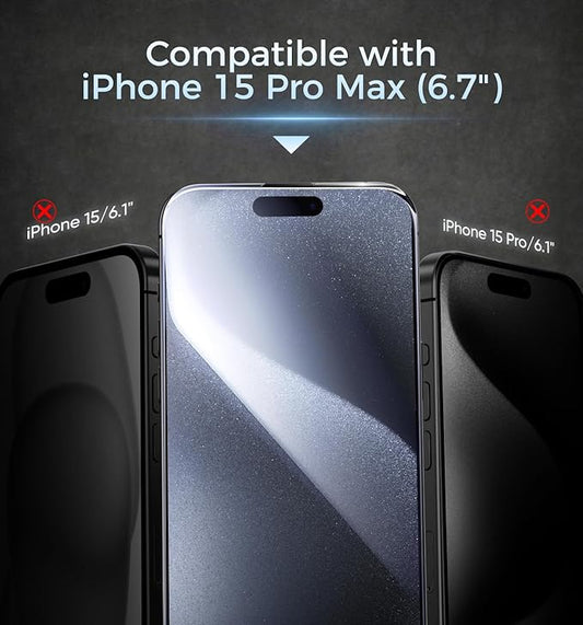MAGIC JOHN 3rd Gen Upgraded for iPhone 15ProMax Screen Protector 6.7 Inch,HD Clear,Shatterproof Tempered Film,Auto Dust-Elimination,Bubble Free,Easy Installation,2 Pack