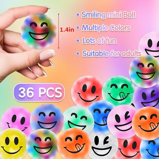 36 Pack Stress Balls, Squishy Ball for Adults, Squeeze Balls to Relax, Anti-Anxiety Fidget Balls for Party Favors, Birthday Gifts, Goodie Bag Stuffers