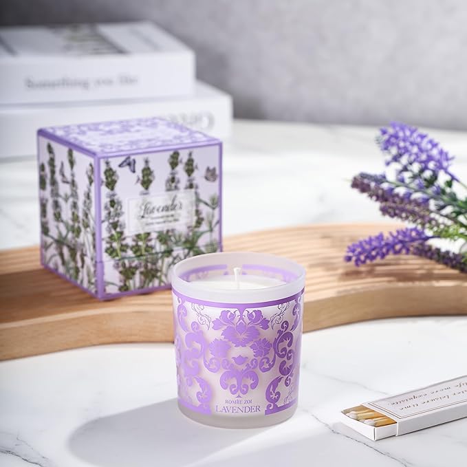 Scented Candle - Lavender - 6oz Aromatherapy Soy Wax Jar Candle for Home, Gifts for Women - 170g