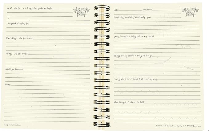 Write it Down series by Journals Unlimited, Guided Journal, Self Care, My Therapy Journal, Full-size 7.5"x9", Kraft Hard Cover, Made in USA