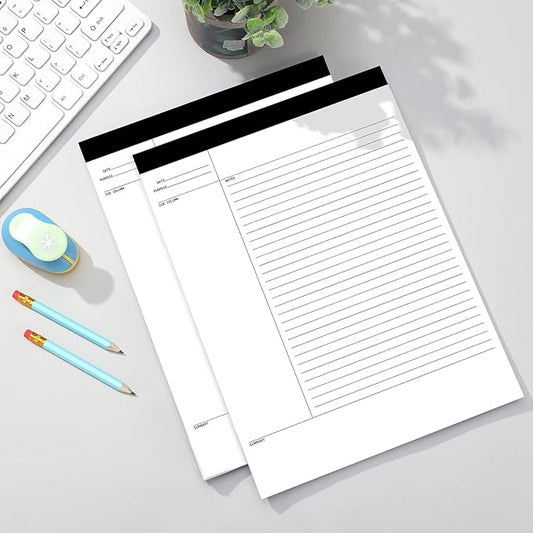 Outus 8 Pack Legal Pads 8.5" x 11.75" 50 Sheets/Writing Notepad, White Note Pads Legal Ruled Writing Notepad for Home Teacher Student College Ruled Office Business