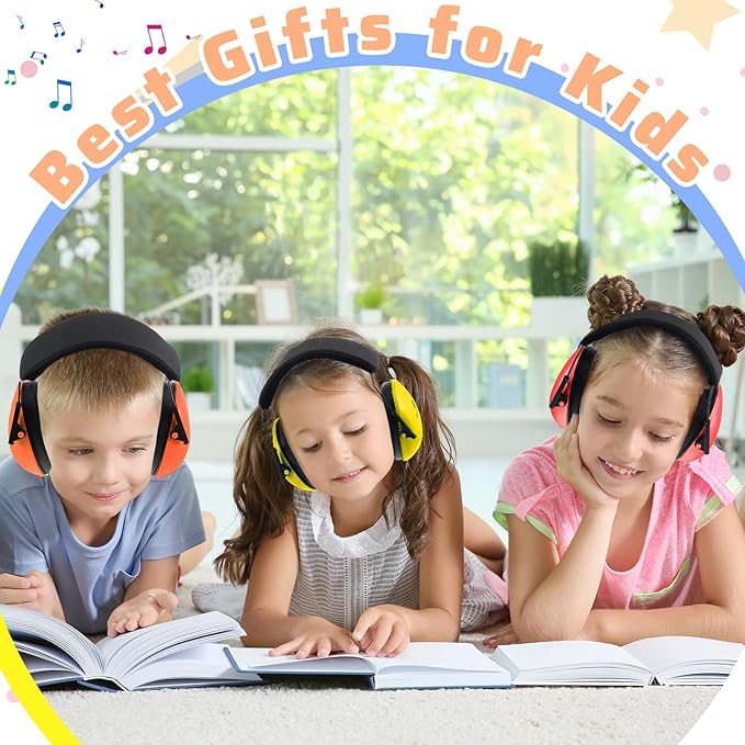 Amylove 12 Pcs Kids Ear Protection Noise Cancelling Headphones Ear Muffs Bulk 27db Adult Noise Reduction Hearing Earmuff(Universal Fit (kids & Adults),Classic Style,Rainbow Color)