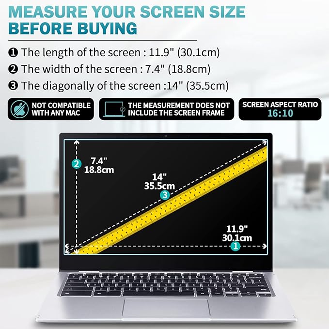 F FORITO 2-Pack 14 inch Anti Blue Light Laptop Screen Protector, Compatible with 14" Acer Swift X/Swift GO/Swift 3 OLED/Spin 5 Laptop with 16:10 Aspect Ratio