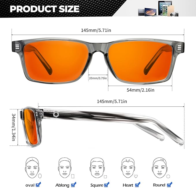 ANYLUV Blue Light Glasses Men Woman, Blue Light Blocking Glasses for Computer Gaming, Eye Strain Relief Eye Protection