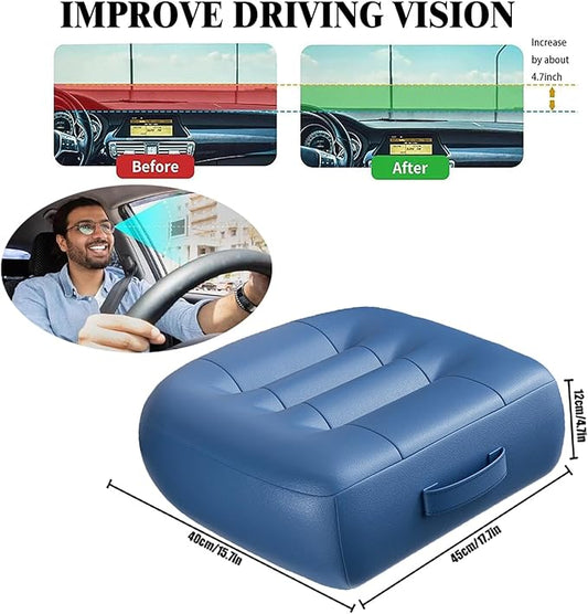 Adult Booster Seat for Car/Portable Booster Seat for Driver/Breathable Non-Slip Seat Cushions with Practical Handle for The Car, Office, Wheelchair, Broader Vision, 17.7"x15.7"x4.7"(Blue)