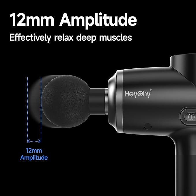 Percussion Massage Gun Deep Tissue with Heat and Cold, Portable Handheld Muscle Massager, Percussion Back Body Masajeador 12mm Amplitude for Athletes, Runner, Gifts for Men Women