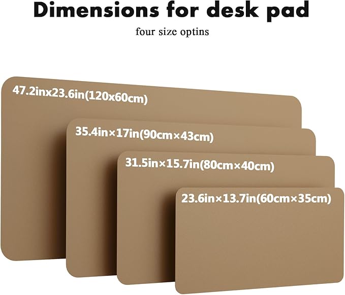 YSAGi Double-Sided Desk Pad, 31.5"x15.7"Leather Desk Mat, Eco Cork Desk Pad Protector,Large Mouse Pad,Waterproof Desk Blotter for Office/Home(Khaki)