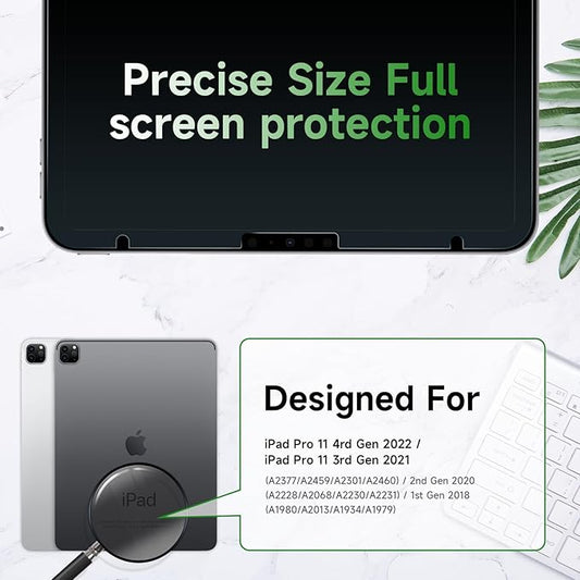 3 Pack Anti Blue Light Screen Protector Compatible with iPad Pro 11 Air 5th/4th(2018-2022) 10.9In,HD Anti Glare Filter, iPad pro 11 inch screen protector Film, Apple Pencil & Case Friendlly Matte